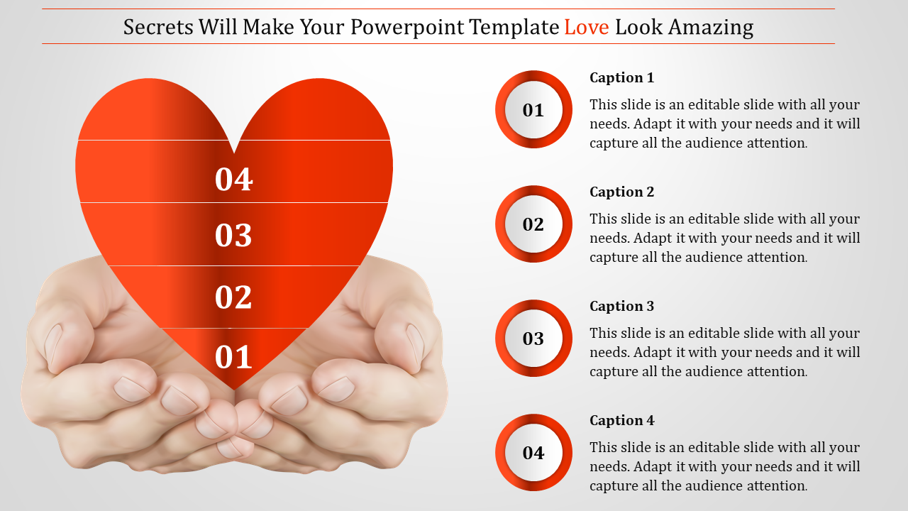 Portfolio powerpoint template love presentation	